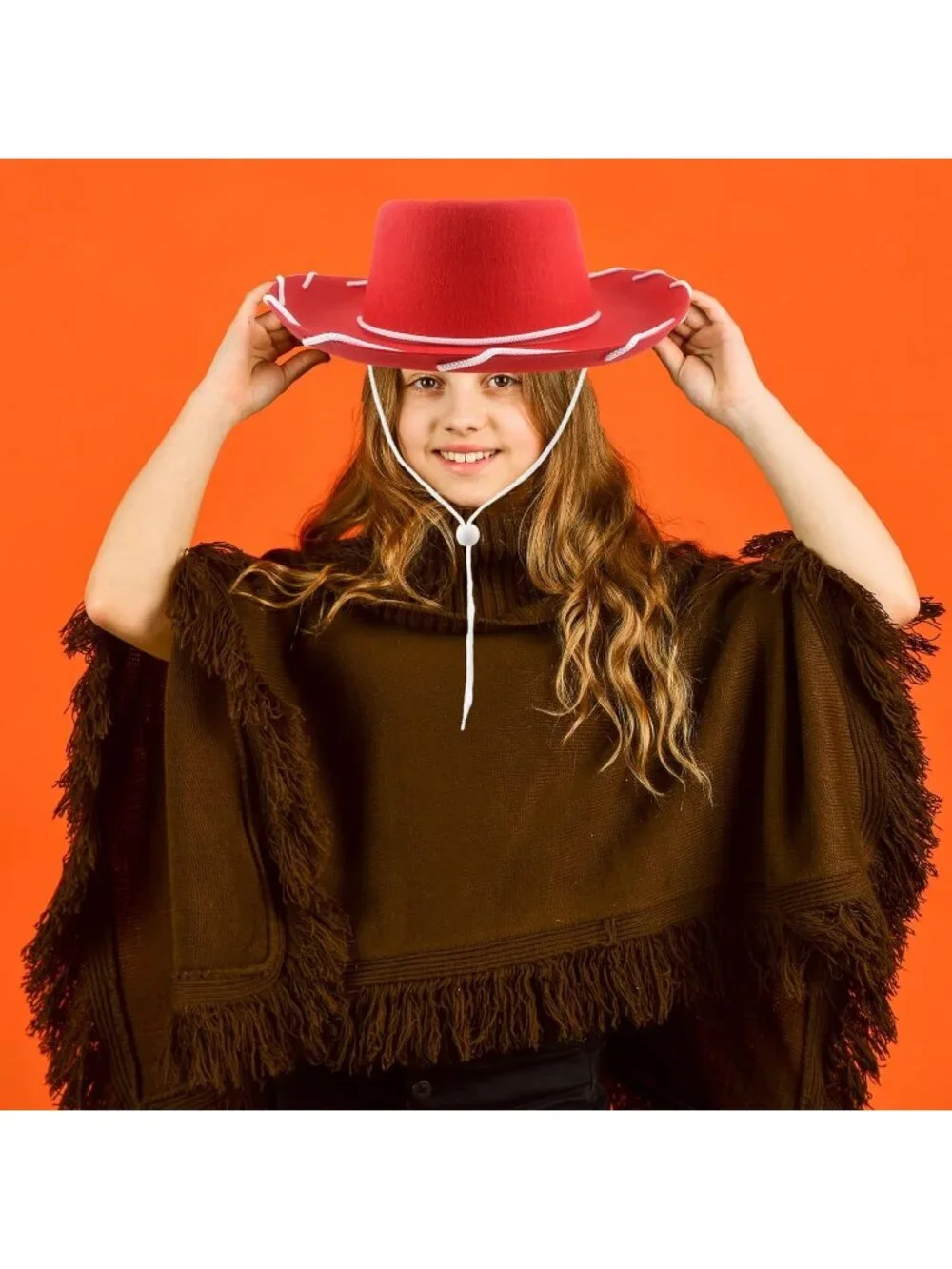Kids Red Classic Felt Western lightweight Cowgirl Cowboy Hats 10 Pack